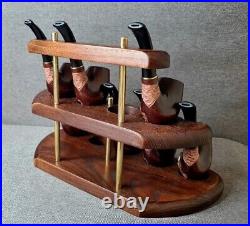 Pipe Stand for 9 Smoking Bowls Wooden Pipe Holder Tobacco Pipe Rack