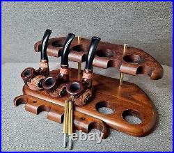 Pipe Stand for 9 Smoking Bowls Wooden Pipe Holder Tobacco Pipe Rack