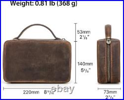 Pipe Tobacco Pouch with Pipe Stand Full Grain Leather Tobacco Pipe Accessories B