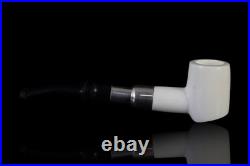 Poker Block Meerschaum Pipe 925 silver Smooth smoking tobacco with case MD-104