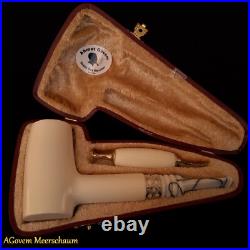 Poker Block Meerschaum Pipes Tamper w Silver Smoking Pfeife Pipa CASE 256 Poker Block Meerschaum Pipes Tamper w Silver Smoking Pfeife Pipa CASE 256