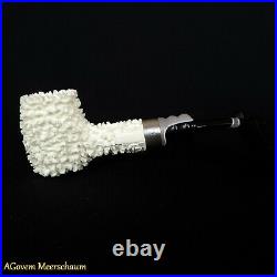 Poker Meerschaum Pipes, 925 Silver, Smoking Pipe, Tobacco Pipa + CASE AGM95