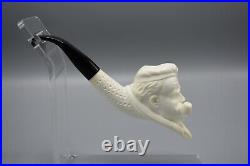 Popeye Figure Smoking Pipe Handmade Block Meerschaum-NEW Custom Fitted CASE#433