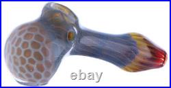 Premium Blue Honeycomb Drop Hammer Glass Smoking Pipe Tedrow Ohio Valley Glass