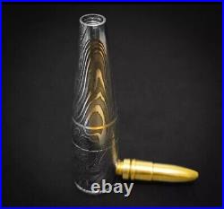 Premium Damascus Steel Handmade Bullet Pipe & Ashtray Set, Tobacco Smoking Set