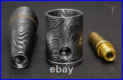 Premium Damascus Steel Handmade Bullet Pipe & Ashtray Set, Tobacco Smoking Set