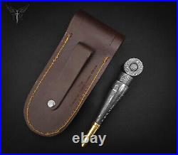 Premium Damascus Steel Handmade Bullet Pipe & Ashtray Set, Tobacco Smoking Set