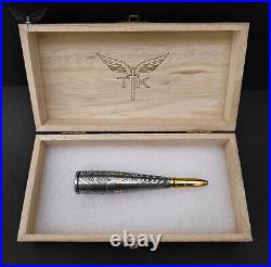 Premium Damascus Steel Handmade Bullet Pipe & Ashtray Set, Tobacco Smoking Set