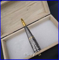 Premium Damascus Steel Handmade Bullet Pipe & Ashtray Set, Tobacco Smoking Set