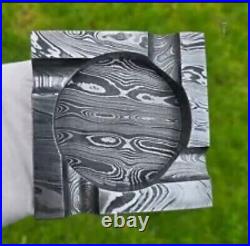Premium Damascus Steel Handmade Bullet Pipe & Ashtray Set, Tobacco Smoking Set