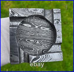 Premium Damascus Steel Handmade Bullet Pipe & Ashtray Set, Tobacco Smoking Set