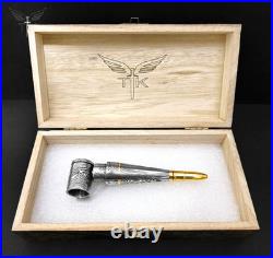 Premium Damascus Steel Handmade Bullet Pipe, Smoking Tools, Discreet Tobacco Pipe
