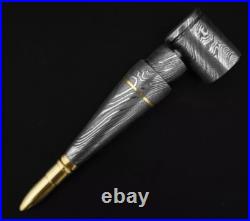 Premium Damascus Steel Handmade Bullet Pipe, Smoking Tools, Discreet Tobacco Pipe