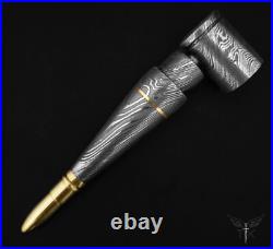 Premium Damascus Steel Handmade Bullet Pipe, Smoking Tools, Discreet Tobacco Pipe