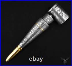 Premium Damascus Steel Handmade Bullet Pipe, Smoking Tools, Discreet Tobacco Pipe