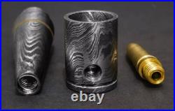 Premium Damascus Steel Handmade Bullet Pipe, Smoking Tools, Discreet Tobacco Pipe