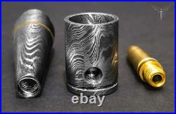 Premium Damascus Steel Handmade Bullet Pipe, Smoking Tools, Discreet Tobacco Pipe