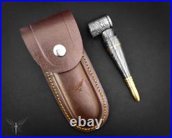 Premium Damascus Steel Handmade Bullet Pipe, Smoking Tools, Discreet Tobacco Pipe