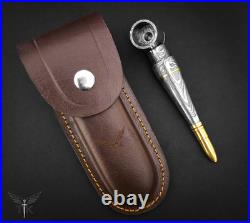 Premium Damascus Steel Handmade Bullet Pipe, Smoking Tools, Discreet Tobacco Pipe