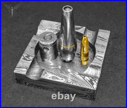 Premium Damascus Steel Handmade Bullet Pipe, Smoking Tools, Discreet Tobacco Pipe