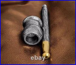 Premium Damascus Steel, Handmade, Compact Size -Tobacco Smoking Pipe with Sheath