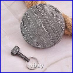 Premium Damascus Steel Handmade Pipe & Ashtray Set Smoking Tobacco, Cigar, Pipe