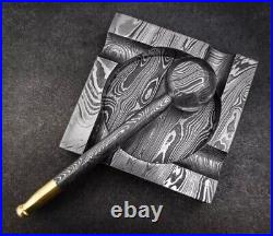 Premium Damascus Steel Handmade Pipe & Ashtray, Tobacco Smoking Pipe Ashtray Set