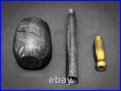 Premium Damascus Steel Handmade Pipe & Ashtray, Tobacco Smoking Pipe Ashtray Set