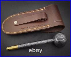 Premium Damascus Steel Handmade Pipe & Ashtray, Tobacco Smoking Pipe Ashtray Set