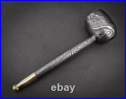 Premium Damascus Steel Handmade Pipe Stand & Pipe Set for Tobacco Smoking Pipes