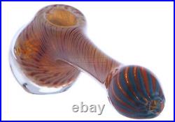 Premium Orange Honeycomb Drop Hammer Glass Smoking Pipe-Tedrow Ohio Valley Glass