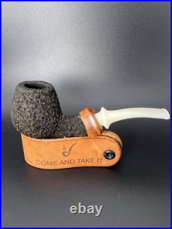 Preston Rogers UNSMOKED Rusticated Bent Brandy Tobacco Pipe