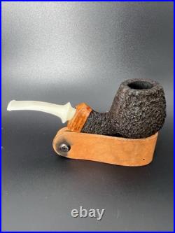 Preston Rogers UNSMOKED Rusticated Bent Brandy Tobacco Pipe