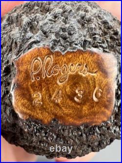 Preston Rogers UNSMOKED Rusticated Bent Brandy Tobacco Pipe