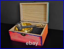 Prime Damascus Steel Compact Size Smoking Pipe-3Ashtray