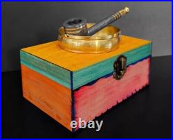 Prime Damascus Steel Compact Size Smoking Pipe-3Ashtray