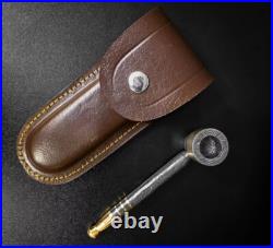 Prime Damascus Steel Compact Size Smoking Pipe-3Ashtray