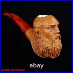 RAGNER Meerschaum Smoking Tobacco Pipe, Turkish Carved Tobacco Pipe AGM-1840