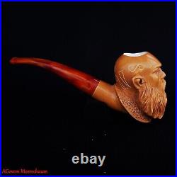 RAGNER Meerschaum Smoking Tobacco Pipe, Turkish Carved Tobacco Pipe AGM-1840