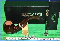 RATTRAY'S Dark Ale 107 9mm filter smoking pipe and RATTRAYS pipe tool