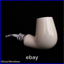 REVERSE Block Meerschaum Pipes Tamper w Silver Smoking Pfeife Pipa CASE 257