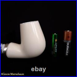 REVERSE Block Meerschaum Pipes Tamper w Silver Smoking Pfeife Pipa CASE 257