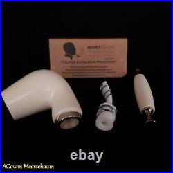 REVERSE Block Meerschaum Pipes Tamper w Silver Smoking Pfeife Pipa CASE 257