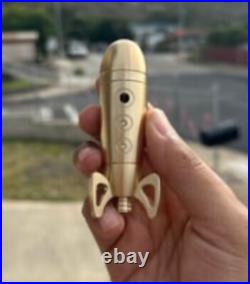ROCKET Shape Solid Brass Straight Pipe Screenless with Poker Tool CNC Machined USA