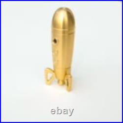 ROCKET Shape Solid Brass Straight Pipe Screenless with Poker Tool CNC Machined USA