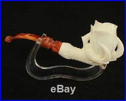 ROSE IN CLAW Block Meerschaum Smoking Tobacco Pipe Pipa Pfeife + CASE AGV-2227