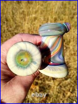 Rainbow Woodgrain Glass Tobacco Pipe Sidecar