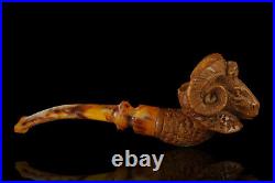 Ram head Meerschaum Pipe brown handmade tobacco smoking pfeife with case