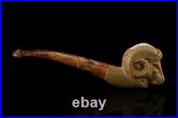 Ram head block Meerschaum Pipe tobacco hand carved smoking pfeife with case