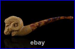 Ram head block Meerschaum Pipe tobacco hand carved smoking pfeife with case